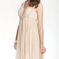 A-Line Bridesmaid Dress V Neck Sleeveless Beautiful Back Floor Length Chiffon with Pleats / Beading