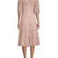 A-Line Mother of the Bride Dress Wedding Guest Elegant Petite Scoop Neck Knee Length Lace Half Sleeve with Ruching