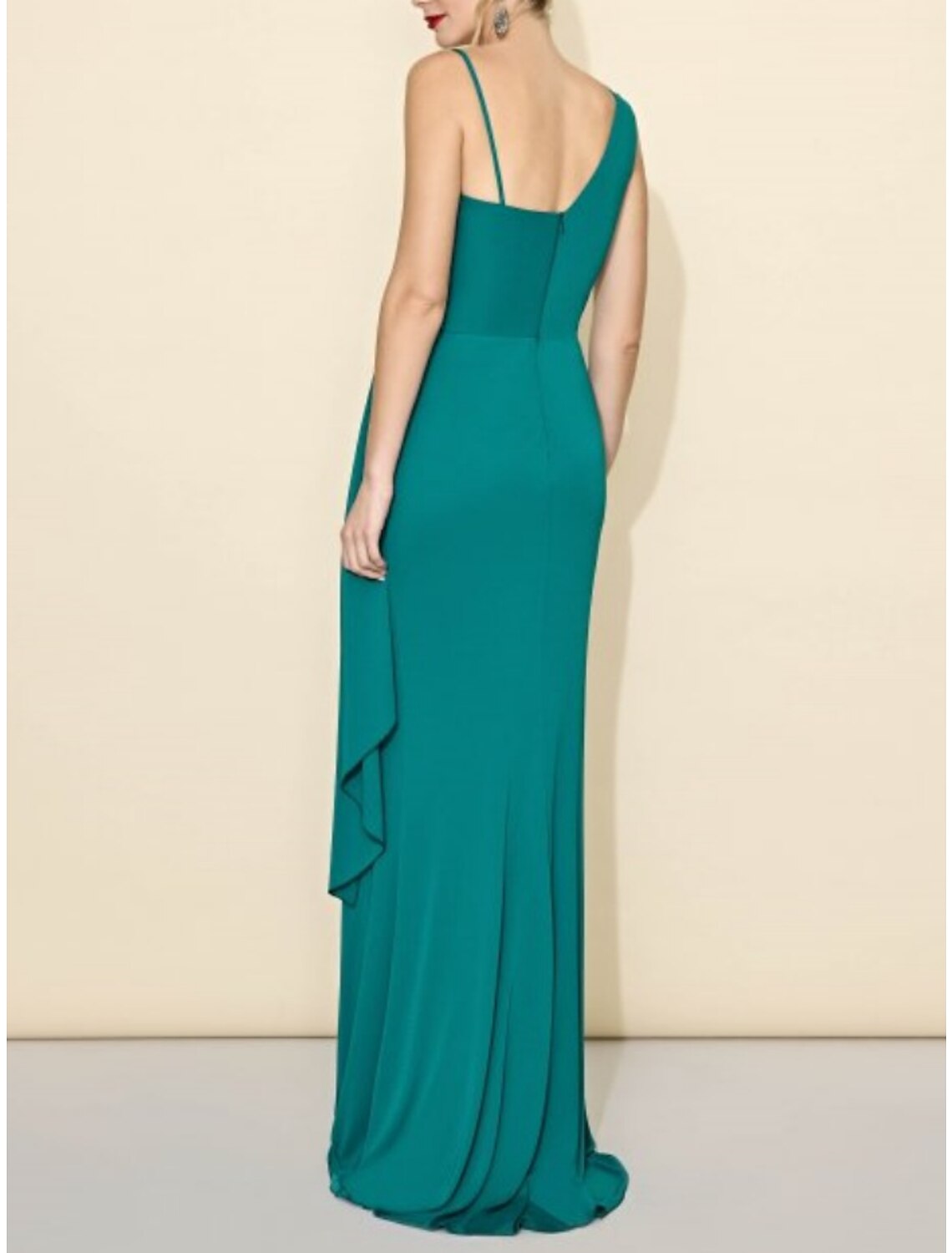 Sheath/Column One-Shoulder Floor-Length Long Bridesmaid Dresses Sexy