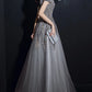 A-Line Prom Dresses Elegant Dress Formal Floor Length Short Sleeve Off Shoulder Polyester