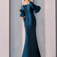 Sheath / Column Mother of the Bride Dress Formal Wedding Guest Party Elegant Square Neck Floor Length Satin Half Sleeve