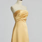 Sheath / Column Bridesmaid Dress Strapless Sleeveless Wrap Included Floor Length Satin with Side