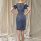 Sheath / Column Mother of the Bride Dress Elegant Jewel Neck Knee Length Chiffon Lace Short Sleeve