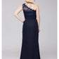 A-Line Bridesmaid Dress One Shoulder Sleeveless Elegant Floor Length Chiffon / Lace with Lace / Sash / Ribbon