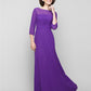 A-Line Mother of the Bride Dress Elegant Scoop Neck Ankle Length Chiffon 3/4 Length Sleeve