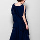 A-Line Mother of the Bride Dress Plus Size Elegant Cowl Neck Tea Length Chiffon Short Sleeve with Ruffles Crystal