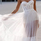 A Line of Sweetheart Illusion Bohemian Wedding Dress Summer Bride Dress Sexy