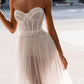 A Line of Sweetheart Illusion Bohemian Wedding Dress Summer Bride Dress Sexy