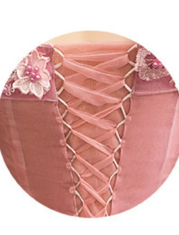 Ball dress adult dress princess dress red and green dress adult dress floor length sleeveless off the shoulder polyester with stickers Prom Dress Quinceanera Dress