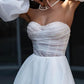 A line Sweetheart Hall casual wedding dress with sleeves pearl countryside style bride dress Sexy