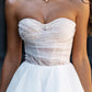 A line Sweetheart Hall casual wedding dress with sleeves pearl countryside style bride dress Sexy