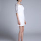 Sheath / Column Mother of the Bride Dress Sparkle & Shine Jewel Neck Short / Mini Chiffon Half Sleeve