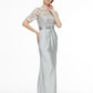 Sheath / Column Bateau Neck Ankle Length Lace / Jersey Mother of the Bride Dress with Lace