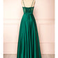 A-Line Prom Dresses See Through Dress Formal Floor Length Sleeveless Sweetheart Satin Backless