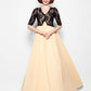 A-Line Mother of the Bride Dress Wrap Included V Neck Floor Length Chiffon Lace Half Sleeve yes