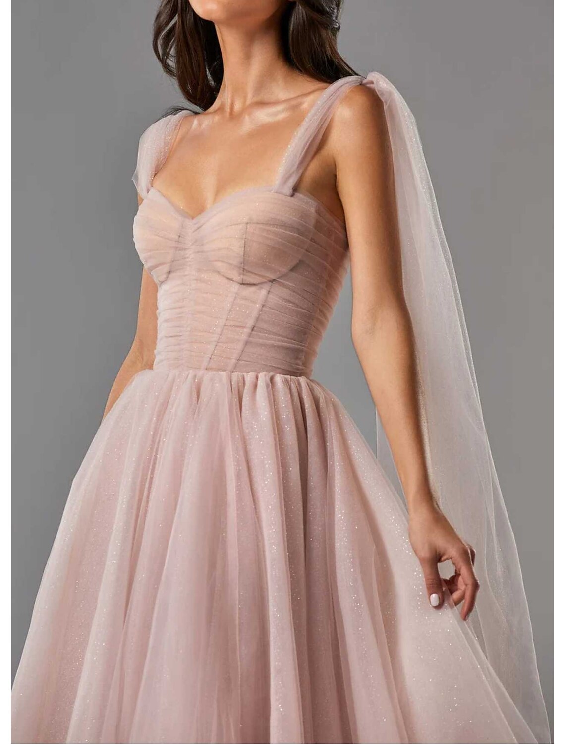 Ball Gown Cocktail Dresses Corsets Dress Graduation Tea Length Sleeveless Square Neck Tulle