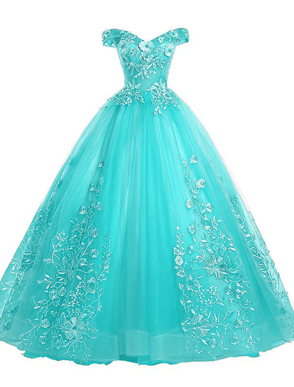 Ball dress adult dress princess dress red and green dress adult dress floor length sleeveless off the shoulder polyester with stickers Prom Dress Quinceanera Dress