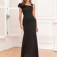 Mermaid / Trumpet Evening Gown Elegant Dress Evening Party Prom Floor Length Sleeveless Square Neck Fall Wedding Reception Polyester