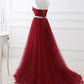 A-Line Elegant Quinceanera Prom Valentine's Day Dress Strapless Sleeveless Chapel Train Satin