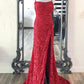 Mermaid / Trumpet Prom Dresses Sparkle & Shine Dress Wedding Guest Party Wear Floor Length Sleeveless Spaghetti Strap Sequined