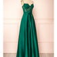 A-Line Prom Dresses See Through Dress Formal Floor Length Sleeveless Sweetheart Satin Backless