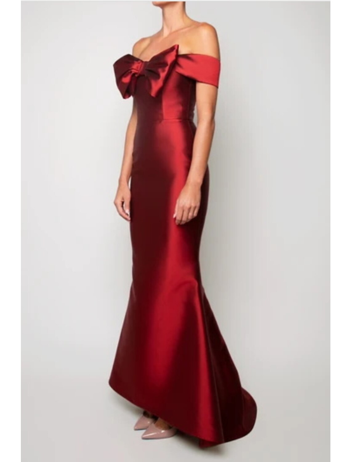 Mermaid / Trumpet Evening Gown Vintage Dress Wedding Guest Floor Length Sleeveless Strapless Satin with Sleek