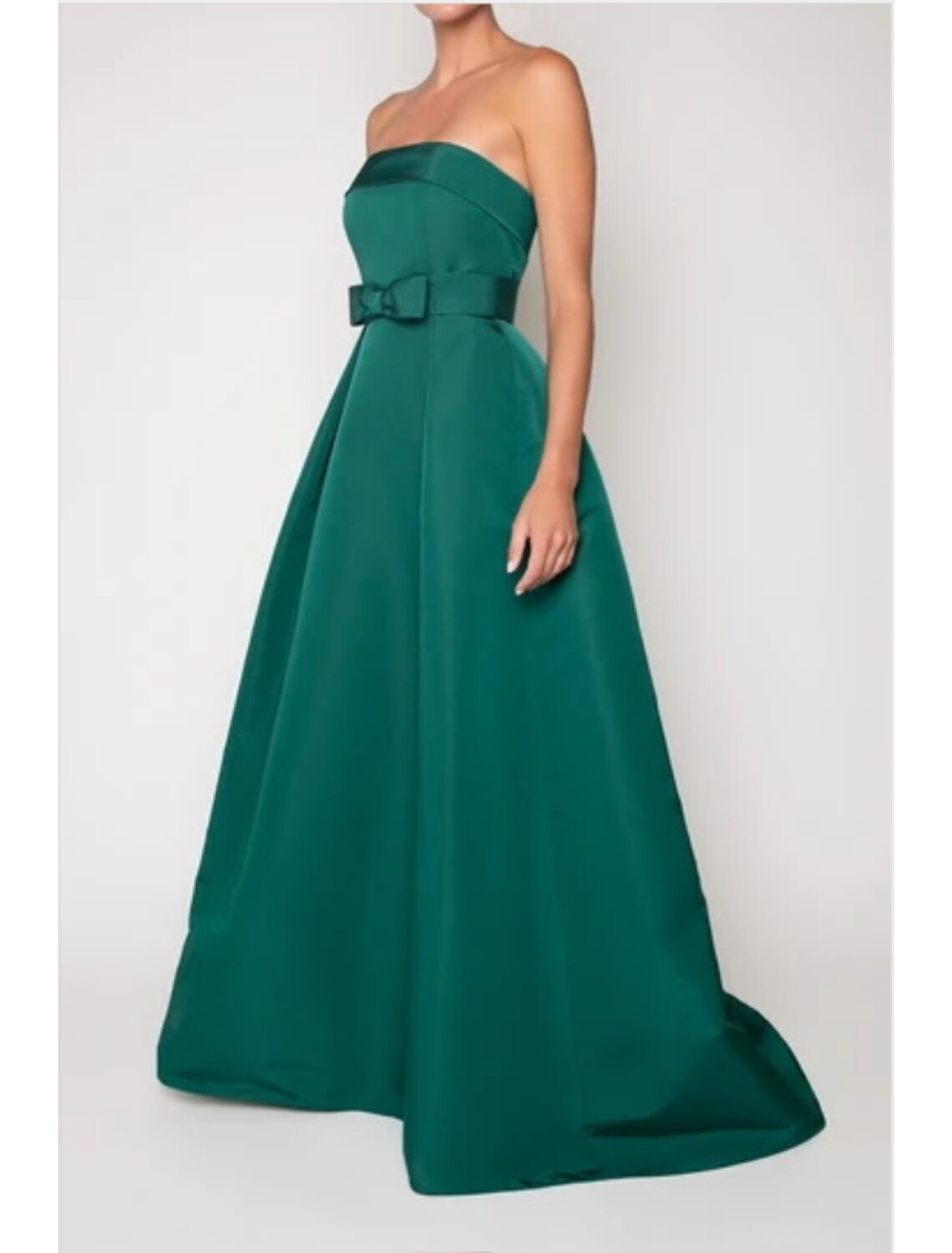 A-Line Evening Gown Vintage Dress Engagement Sweep / Brush Train Sleeveless Strapless Satin with Sleek