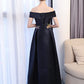 A-Line Floral Dress Wedding Guest Floor Length Sleeveless Off Shoulder Satin with Embroidery