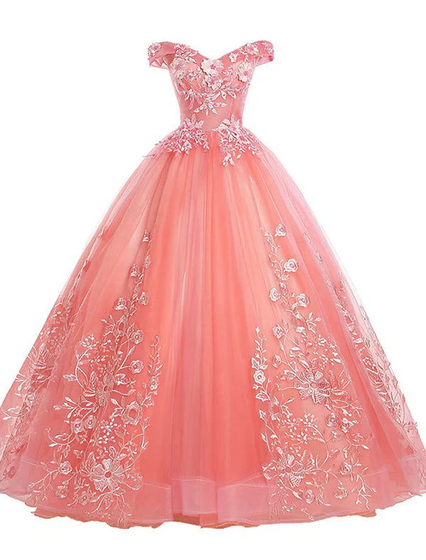 Ball dress adult dress princess dress red and green dress adult dress floor length sleeveless off the shoulder polyester with stickers Prom Dress Quinceanera Dress