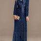 Trumpet/Mermaid V-Neck Long Sleeves Prom Evening Dresses With Sequin Sparkly
