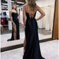 Mermaid / Trumpet Prom Dresses Empire Dress Formal Sweep / Brush Train Sleeveless Spaghetti Strap Satin Backless