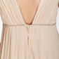 A-Line Bridesmaid Dress V Neck Sleeveless Beautiful Back Floor Length Chiffon with Pleats / Beading