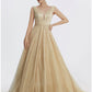 Ball Gown Prom Dresses Sparkle Dress Wedding Quinceanera Floor Length Sleeveless V Neck Tulle