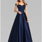 Ball Gown Elegant Quinceanera Prom Birthday Dress Off Shoulder Short Sleeve Floor Length Satin