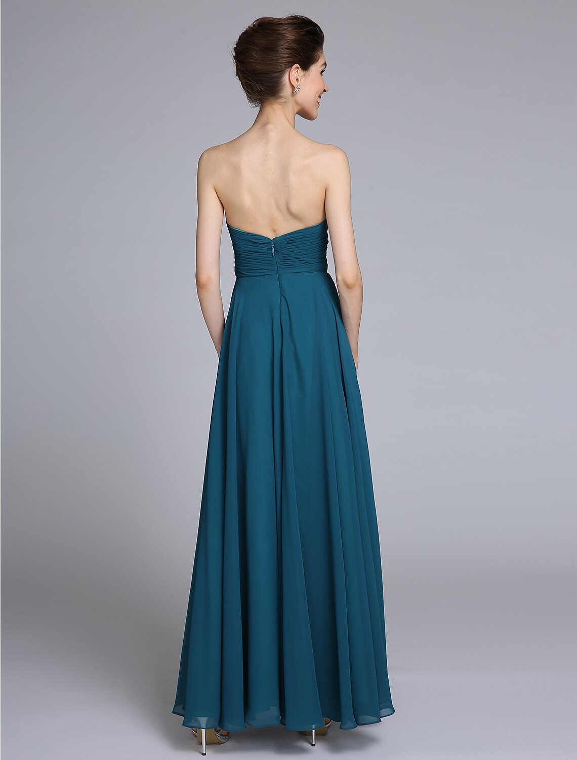 A-Line Mother of the Bride Dress Wrap Included Sweetheart Ankle Length Chiffon Sleeveless yes with Ruched