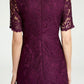 Sheath / Column Mother of the Bride Dress V Neck Floor Length Lace Short Sleeve with Lace