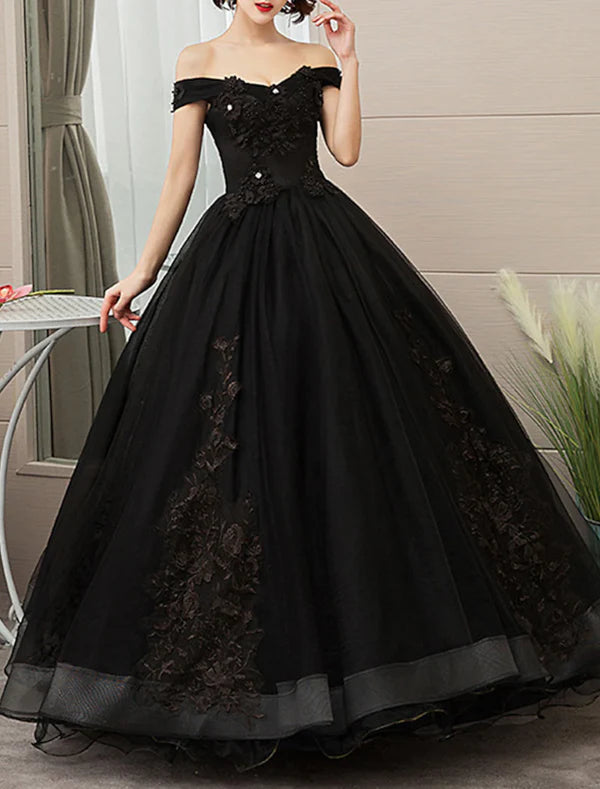 Ball dress adult dress princess dress red and green dress adult dress floor length sleeveless off the shoulder polyester with stickers Prom Dress Quinceanera Dress