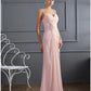 Mermaid / Trumpet Evening Gown Sparkle & Shine Dress Formal Prom Floor Length Sleeveless Spaghetti Strap Chiffon with Rhinestone