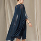 A-Line Mother of the Bride Dress Plus Size Elegant V Neck Knee Length Chiffon Short Sleeve with Pleats