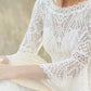 Beach Boho Wedding Dresses A-Line Scoop Neck Long Sleeve Sweep / Brush Train Lace Bridal Gowns With Lace Solid