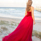 Ball Gown Sleeveless Off-the-Shoulder Applique Tulle Prom Dresses Long