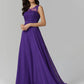 A-Line Chinese Style Dress Wedding Guest Prom Floor Length Sleeveless Illusion Neck Chiffon V Back with Beading