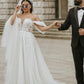 Wedding Dress Off The Shoulder A Line Lace Tulle Bridal Dress Floor Length Elegant