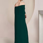 Sheath / Column Mother of the Bride Dress Formal Wedding Guest Elegant Strapless Floor Length Stretch Fabric Half Sleeve