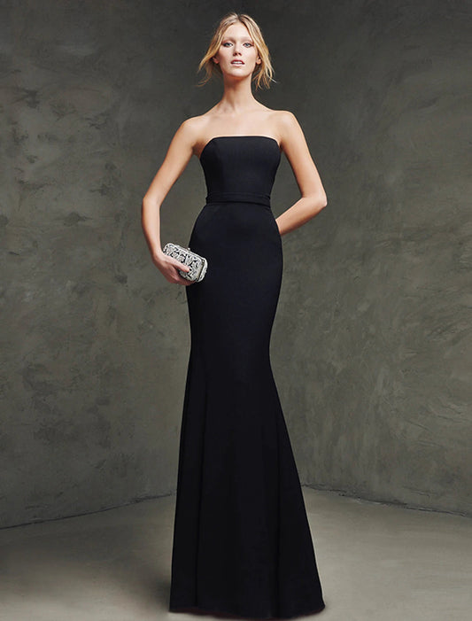 Mermaid / Trumpet Elegant Dress Strapless Sleeveless Sweep / Brush Train Polyester