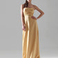 Sheath / Column Bridesmaid Dress Strapless Sleeveless Wrap Included Floor Length Satin with Side