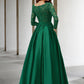 A-Line Mother of the Bride Dress Luxurious Elegant V Neck Floor Length Chiffon Lace Long Sleeve with Pleats