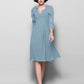 A-Line Mother of the Bride Dress Wrap Included V Neck Knee Length Chiffon 3/4 Length Sleeve with Criss Cross Side Draping