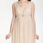 A-Line Bridesmaid Dress V Neck Sleeveless Beautiful Back Floor Length Chiffon with Pleats / Beading