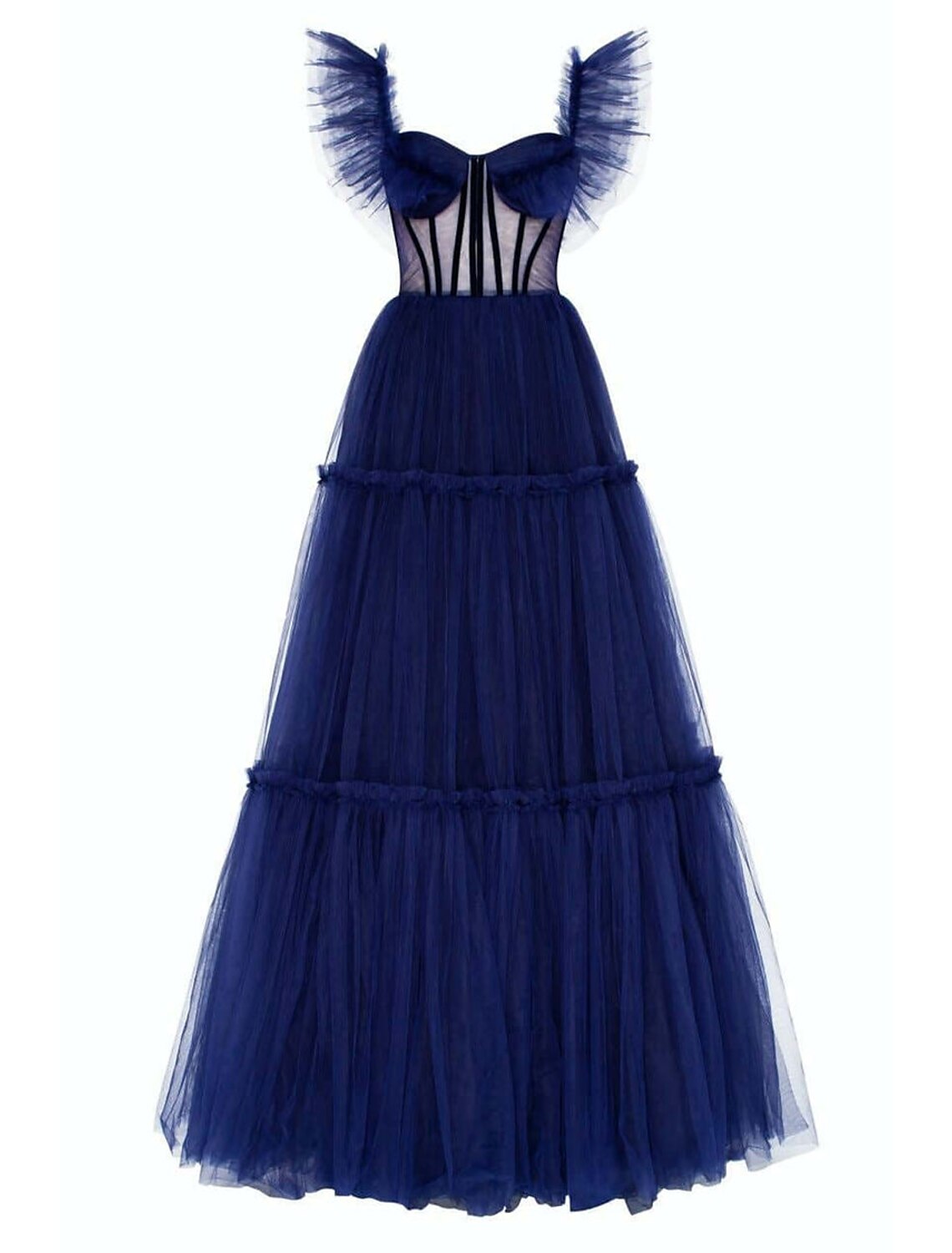 A-Line Prom Dresses Elegant Dress Wedding Guest Floor Length Short Sleeve Off Shoulder Tulle with Pleats